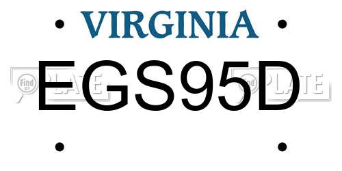 EGS95D Virginia License Plate