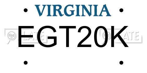 EGT20K Virginia License Plate