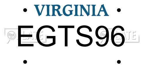 EGTS96 Virginia License Plate