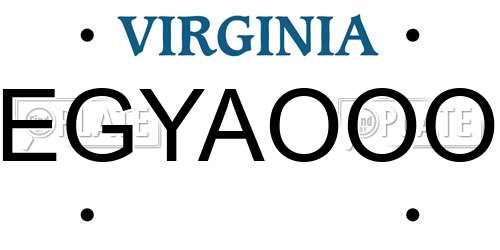 EGYAOOO Virginia License Plate