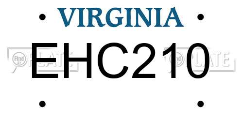EHC210 Virginia License Plate