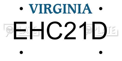 EHC21D Virginia License Plate