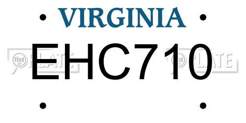 EHC710 Virginia License Plate