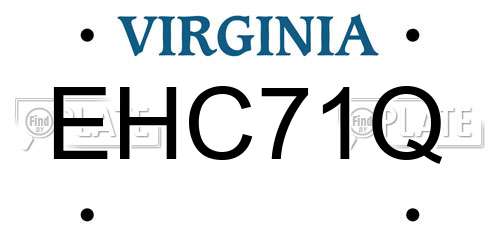 EHC71Q Virginia License Plate