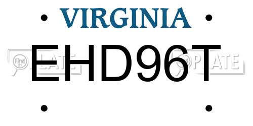 EHD96T Virginia License Plate