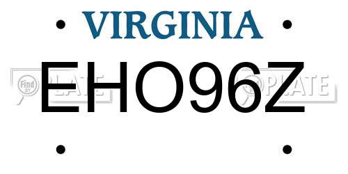 EHO96Z Virginia License Plate