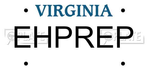 EHPREP Virginia License Plate