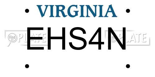 EHS4N Virginia License Plate