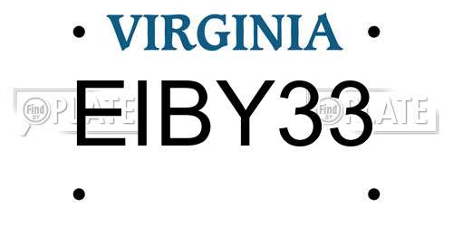 EIBY33 Virginia License Plate