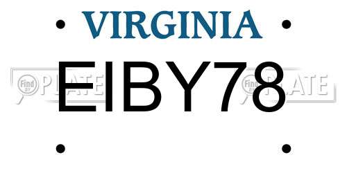 EIBY78 Virginia License Plate