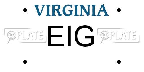 EIG Virginia License Plate