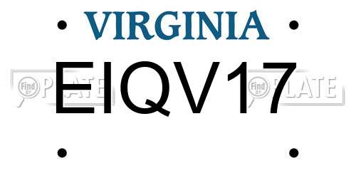EIQV17 Virginia License Plate