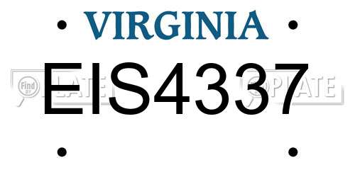 EIS4337 Virginia License Plate