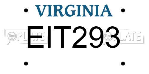 EIT293 Virginia License Plate