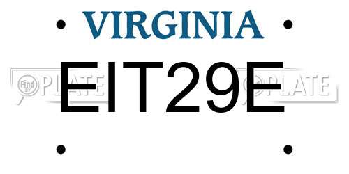 EIT29E Virginia License Plate