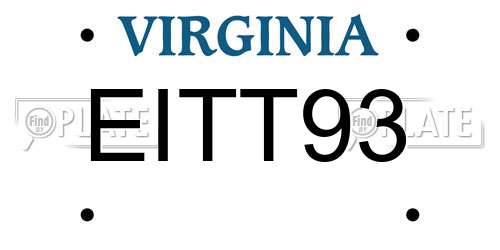 EITT93 Virginia License Plate