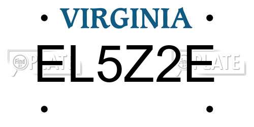 EL5Z2E Virginia License Plate