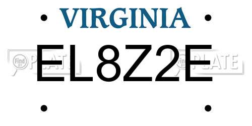 EL8Z2E Virginia License Plate