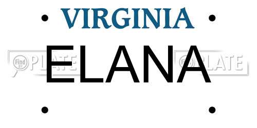 ELANA Virginia License Plate