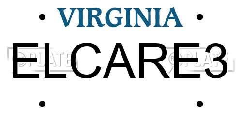 ELCARE3 Virginia License Plate