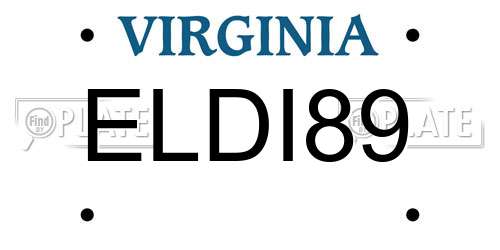 ELDI89 Virginia License Plate