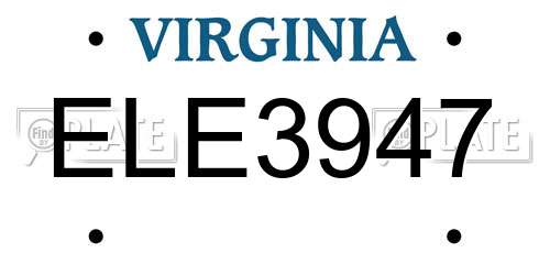 ELE3947 Virginia License Plate
