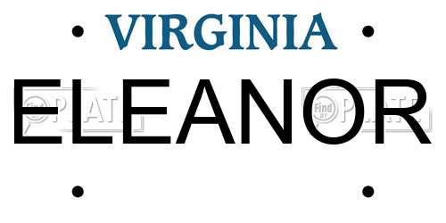 ELEANOR Virginia License Plate
