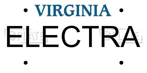 ELECTRA Virginia License Plate