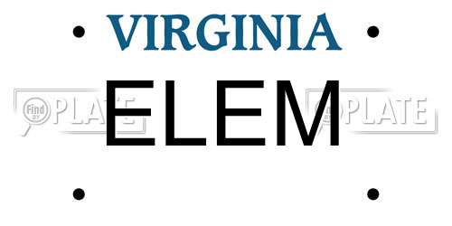 ELEM Virginia License Plate