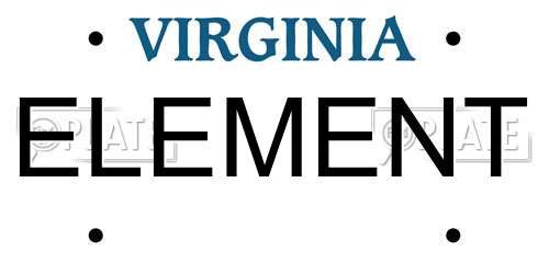 ELEMENT Virginia License Plate