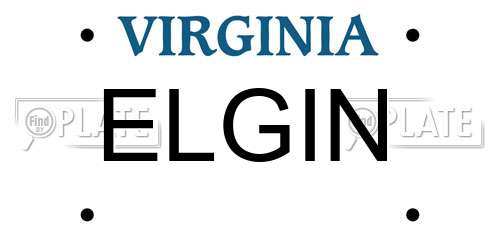 ELGIN Virginia License Plate