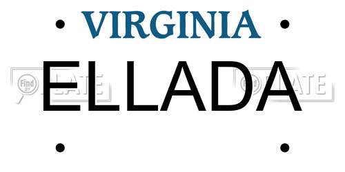 ELLADA Virginia License Plate