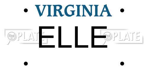 ELLE Virginia License Plate