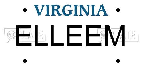ELLEEM Virginia License Plate