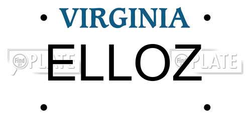 ELLOZ Virginia License Plate