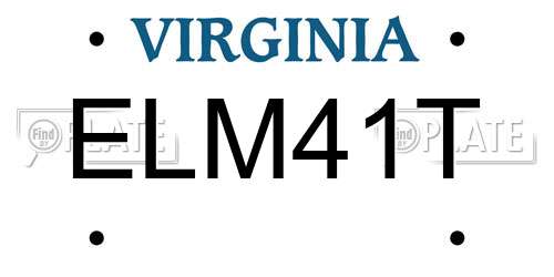 ELM41T Virginia License Plate