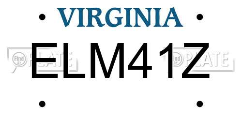 ELM41Z Virginia License Plate
