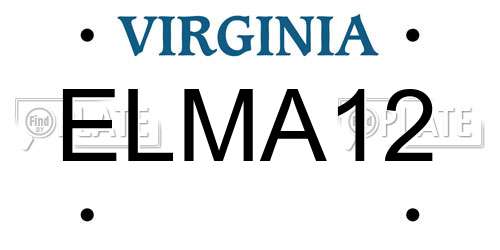 ELMA12 Virginia License Plate