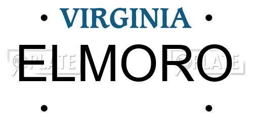 ELMORO Virginia License Plate