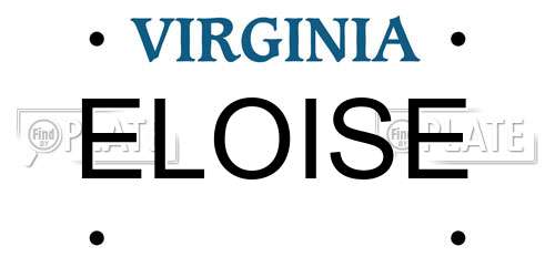 ELOISE Virginia License Plate