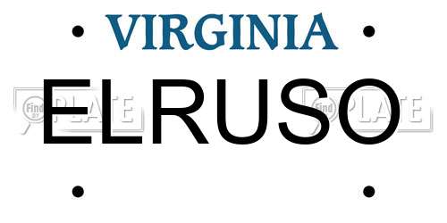 ELRUSO Virginia License Plate