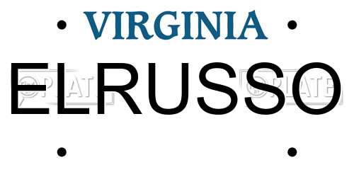 ELRUSSO Virginia License Plate