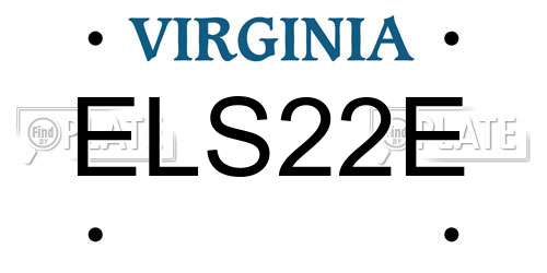 ELS22E Virginia License Plate