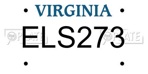 ELS273 Virginia License Plate