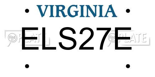 ELS27E Virginia License Plate
