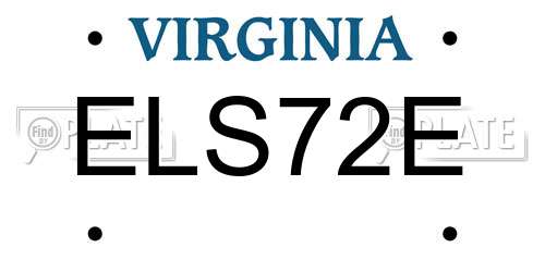 ELS72E Virginia License Plate