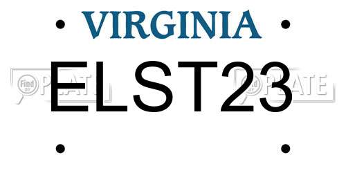 ELST23 Virginia License Plate