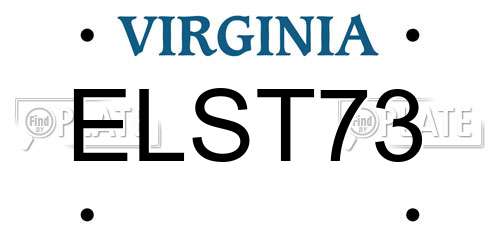 ELST73 Virginia License Plate