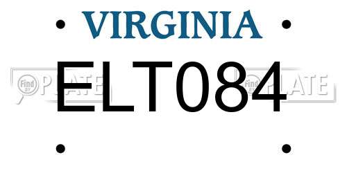 ELT084 Virginia License Plate