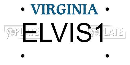 ELVIS1 Virginia License Plate